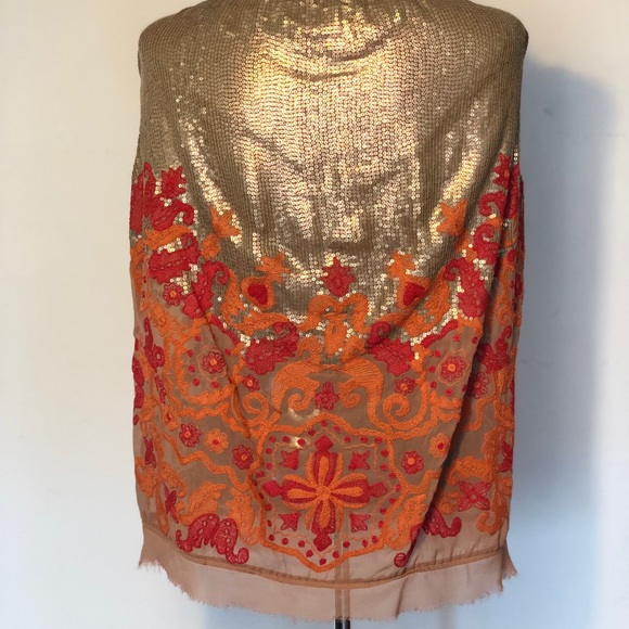 Anthropologie Sequin Embroidered Blouse - Picture 5 of 7
